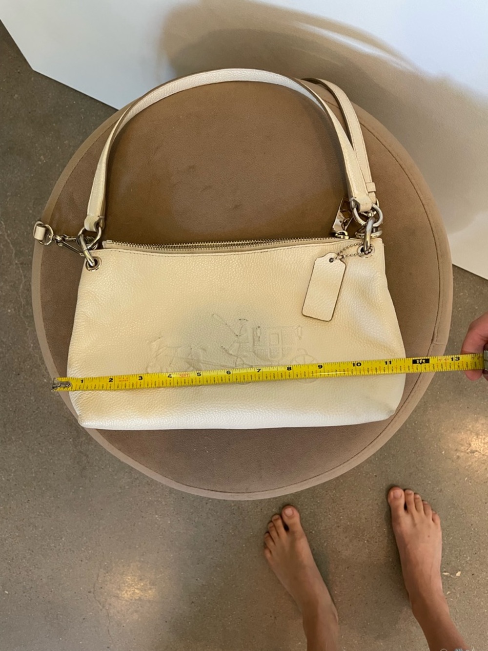 Coach Charley Leather Shoulder Bag with Embossed Carriage - Picture 7 of 12